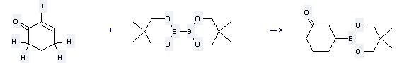 Bis(neopentyl glycolato)diboron can react with cyclohex-2-enone to get 3-(5,5-dimethyl-[1,3,2]dioxaborinan-2-yl)-cyclohexanone. 